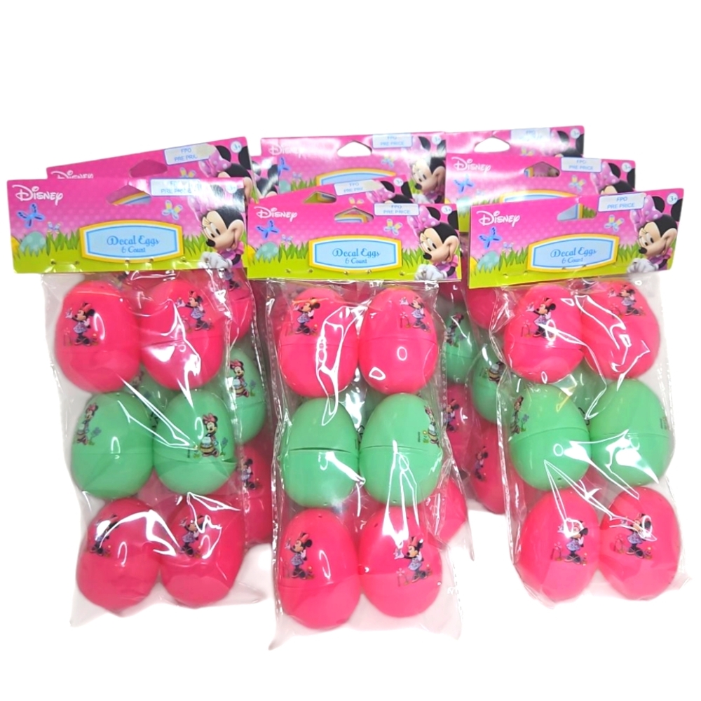 Bulk Disney Minnie Mouse Six (6) Decal Pink Green Eggs Bulk Set Of Ten (10)